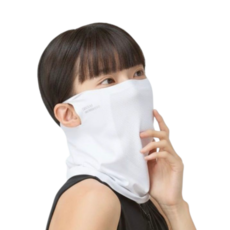 츄스토리 무봉제 심리스 자외선차단 피부보호 기능성 일상 스포츠 후이후이 안면 마스크, M, 화이트, U자형