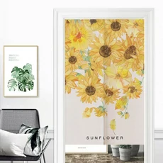 일본 커튼 북유럽 전원 식물 커튼 주방 침실 입구