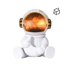 臺灣 出貨 超低價新品宇航員星空燈加濕器 USB插電學生禮品臥室桌麵太空人加濕器【YiZE】, 月亮款