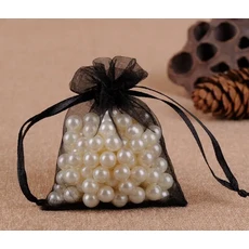 흰색 보석 선물 포장 오간자 가방 웨딩 크리스마스 드로스트링 파우치 10x15cm 200 개, 01 10x15cm-200pcs, 05 Black