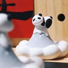 山頂小貓 小肥啾啾 雪山熊貓造型擴香石 桌面擺件 車載香氛 情人節禮物, 雪山上的熊貓,No.5鼠尾草海鹽