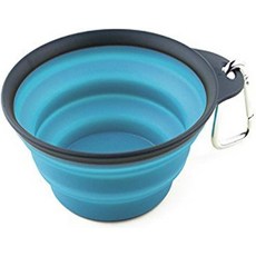 반려동물용 접이식 여행용 덱사스 팝웨어 소형 회색파란색, Small/1Cup +, Gray/Blue
