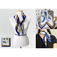 여성용 실크 모조실크 패턴 사각 스카프 데일리 17색