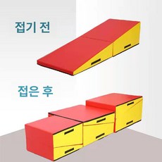 경사 구르기 삼각체조매트 낙법 슬로프 착지 스폰지 유도 체육 덤블링 삼각사면, 접이식 180 x 90x40cm