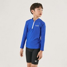 아레나 키즈 플레닛 아동 레저 반집업 래쉬가드 세트 A4BB1BS01BLU