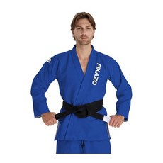 Fikazo 남성용 BJJ 도복 경량 방축 가공 주짓수 유니폼 세트 화이트 벨트 포함(A1-A5) 블루.118661