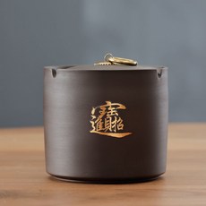 【熱銷Top1-限時下殺】【特價】禮潤甄選煙灰缸 帶蓋煙缸 創意傢用客廳中式有蓋防飛灰煙味煙灰盅 菸灰缸, 陶瓷煙灰缸-招財進寶帶蓋, 1個