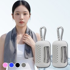 어네어 쿨링 아이스 타올 스포츠 러닝 수영 전문가용, 2개, 클리어그레이