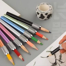 몽당 연필 익스텐더 확장 길이 연장 그립 홀더 깍지 퍼플