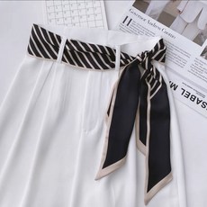 長條小絲巾腰帶女發帶百搭高級感薄款春秋款搭配襯衫絲帶法式飄帶