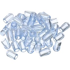 파티킬 주방 싱크대 랙 피트 50팩 4mm ID x 7.5mm OD 플라스틱 보호 교체 와이어 범퍼 보호대 그리드 투명, 4 x 7.5mm, Clear