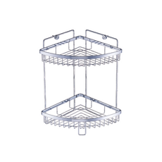 金石家KING'S HOUSE 浴室雙層角落架 SUS304不鏽鋼置物架 壁掛收納架, 不鏽鋼雙層角落架, 1個