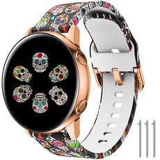 TOOLAIK 삼성 워치 6 클래식 47mm/43mm 삼성 5/5프로 삼성 4/5/6/7 갤럭시 워치 3 41mm 밴드 액티브 2 워치 밴드 40mm/44mm 32mm, 컬러 스컬