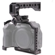 포트가 알루미늄 카메라 케이지 브래킷 안정기 + 상단 손잡이 캐논 EOS R7 DSLR 비디오 촬영 호환 아르카 스위스 삼각대 볼 헤드 클램프, FOTGA R7 카메라 케이지 + 탑 핸들