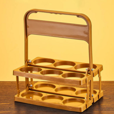 캠핑 나들이 다용도 접이식 6구 음료수 캐리어 음료수캐리어 컵캐리어 테이크아웃캐리어, 02.블루