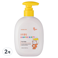 꼬망풀잎 두리코스 샴푸 앤 바스 키즈워시, 2개, 400ml