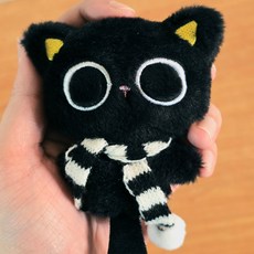 라움 깜냥이 고양이 목도리 인형 키링 키홀더