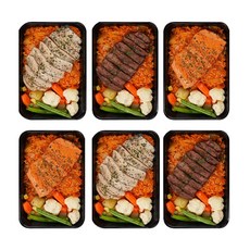 [식스밀 스테이크 김치볶음밥 6키트] 단백질 다이어트 식단 도시락 벌크업 냉동 고단백 직장인 간편 배달 신제품, 1세트, 325g