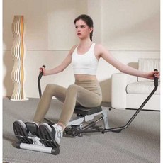 미니 유압 로잉 머신 소형 가정용 노젓기 홈트 기구, 상세페이지 참고, 실버 / 12단 저항