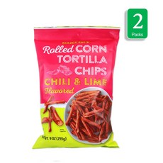 [1+1]트레이더조 롤드 콘 또띠아 칩 칠리 라임 맛 255g TRADER JOE'S CHILI & LIME FLAVORED ROLLED CORN TORTILLA CHIPS, 2개