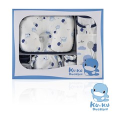 酷咕鴨 Ku.Ku Duckbill 夢想氣球懶人包巾禮盒 10件組, 藍色