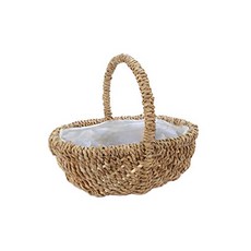 왕골바구니 / 라탄 원형 손잡이 빵 바구니 야채 과일 간식 인테리어 핸드메이드 바스켓 선물, 1개, 내츄럴