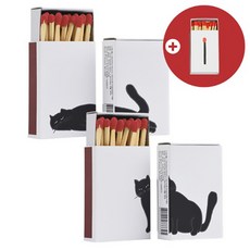 [에타홈] 매치 박스 고양이 성냥 2종 (택1+증정품), 앉은고양이2p+랜덤1p