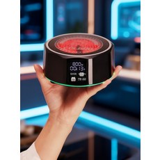 1구 하이라이트 전기 찜요리, 가지고 다닐 수 있는, 모카 테마 전기 도자기 스토브 (옥돌 블랙)
