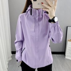 남녀 커플 아웃도어 여성 점퍼 후드집업 방풍 등산복 6Color 자켓 바람막이 방수, 1개, 퍼플 여성용 단품