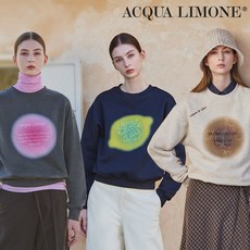 (런칭한정! 레몬볼 증정) 25FW 아쿠아 리모네 클라우드 아트웍 기모 스웻셔츠 2종 여성