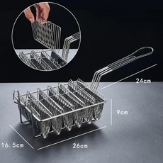 타코튀김기 칸막이 스텐 바스켓 트레이 분식집 V자형, 6칸 V자형 튀김 바구니, 기본 색상