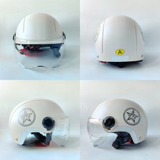 DFMEI 新國標電動車頭盔3c認證四季男女通用電瓶車頭盔, 1個, 【3c認證】五星米白-高清短面罩