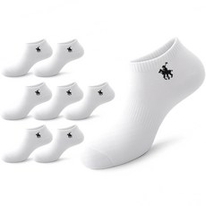 마상격구 남성 국산 스니커즈 발목 양말, 8개, 화이트