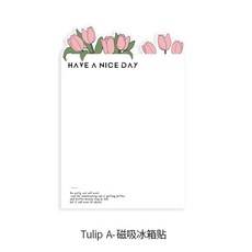 鬱金香軟磁冰箱貼自律學習計劃表ins風創意磁貼留言板磁吸白板貼, Tulip A-軟磁冰箱貼-34*23