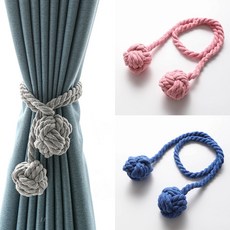 루비코코 매듭 자석 커튼 타이 백 끈, 애플그린, 2개