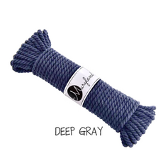 6.0mm 순면 로프 마크라메실 굵은 꼰사 애견 리드줄 재료, 1개, DEEP GRAY #02