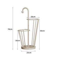 格森雨傘收納架家用入戶門口大容量掛傘架子奶油風鐵藝網紅墻角放傘桶, 奶茶色, 1個
