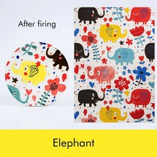 도예 DIY 도자기 점토 언더글레이즈 만화 데칼 종이 세라믹 채색 전사지 고온 발사 신제품 1PC, elephant-1pcs