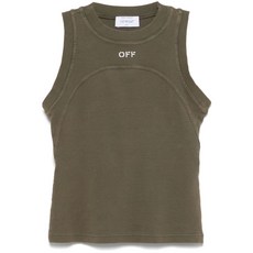 오프화이트 골지 탱크 탑
