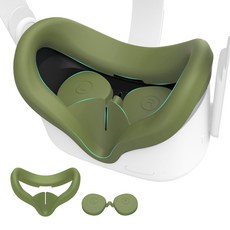 메타퀘스트2 오큘러스퀘스트2 키위 안면 실리콘 커버 패드 렌즈 커버 2종, 메타퀘스트2/오큘러스퀘스트2, 그린, 1개