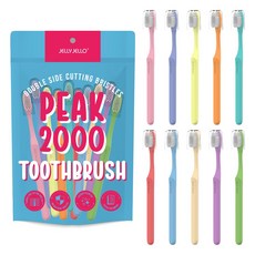 [항균 양면 미세모] 젤리젤로 피크 2000 칫솔 10개 컬러 칫솔 국내제작, 1세트, 10개입