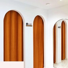 피팅룸 U자형 커튼봉 옷가게 칸막이 탈의실 온리픽, 소재 샘플, 1개, 에르메스오렌지