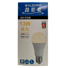 LED 13W電球/830 1755LM超高效-億光, Warm White 3000K, 1個