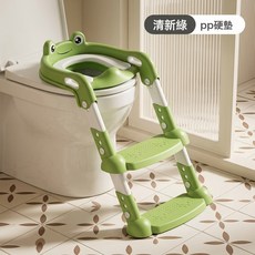 兒童馬桶樓梯式男孩女寶寶廁所坐便馬桶圈可摺疊階梯輔助凳坐便器, 綠色硬墊:1個