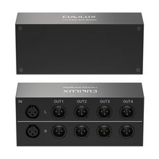 큐빌럭스 4-웨이 XLR 스테레오 오디오 분배기 1 여성에서 4 남성으로 균형 잡힌 변환기 1인 4출력 4채널 박스, 큐빌럭스 4방향 XLR 스테레오 오디오 패시브 스플리터, 1개, 상세페이지 참조, 상세페이지 참조
