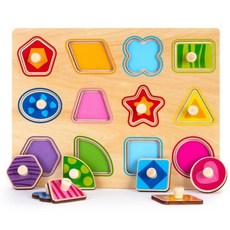 돌아기 첫도형 맞추기 손잡이 꼭지퍼즐 첫퍼즐 영유아 모양퍼즐 인지놀이 나무조각