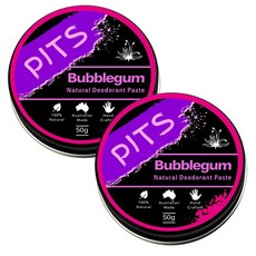 Aunty Amy's 언티 애이미스 내추럴 레메디 버블껌 데오드란트 페이스트, 2개, 50g