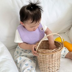 돗투돗 순면 7겹 로고 이유식 방수턱받이, 1개, 1개입, 퍼플