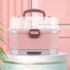 유민플러스 젖병 건조대 식기 보관함, 핑크