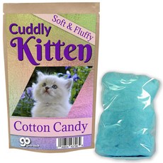 기어스 아웃 포근한 새끼 고양이 솜사탕 - 보라색 꽃 디자인 Cuddly Kitten Cotton Candy - Kitty in Purple Flowers Gourmet Candy, 1 Ounce, Blue,Gears Out Cuddl, 1개